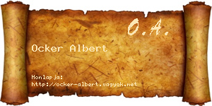 Ocker Albert névjegykártya